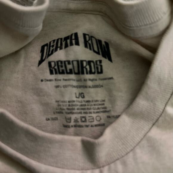Death Row Records Beige Dog T-Shirt Size Large Mens - Picture 3 of 3